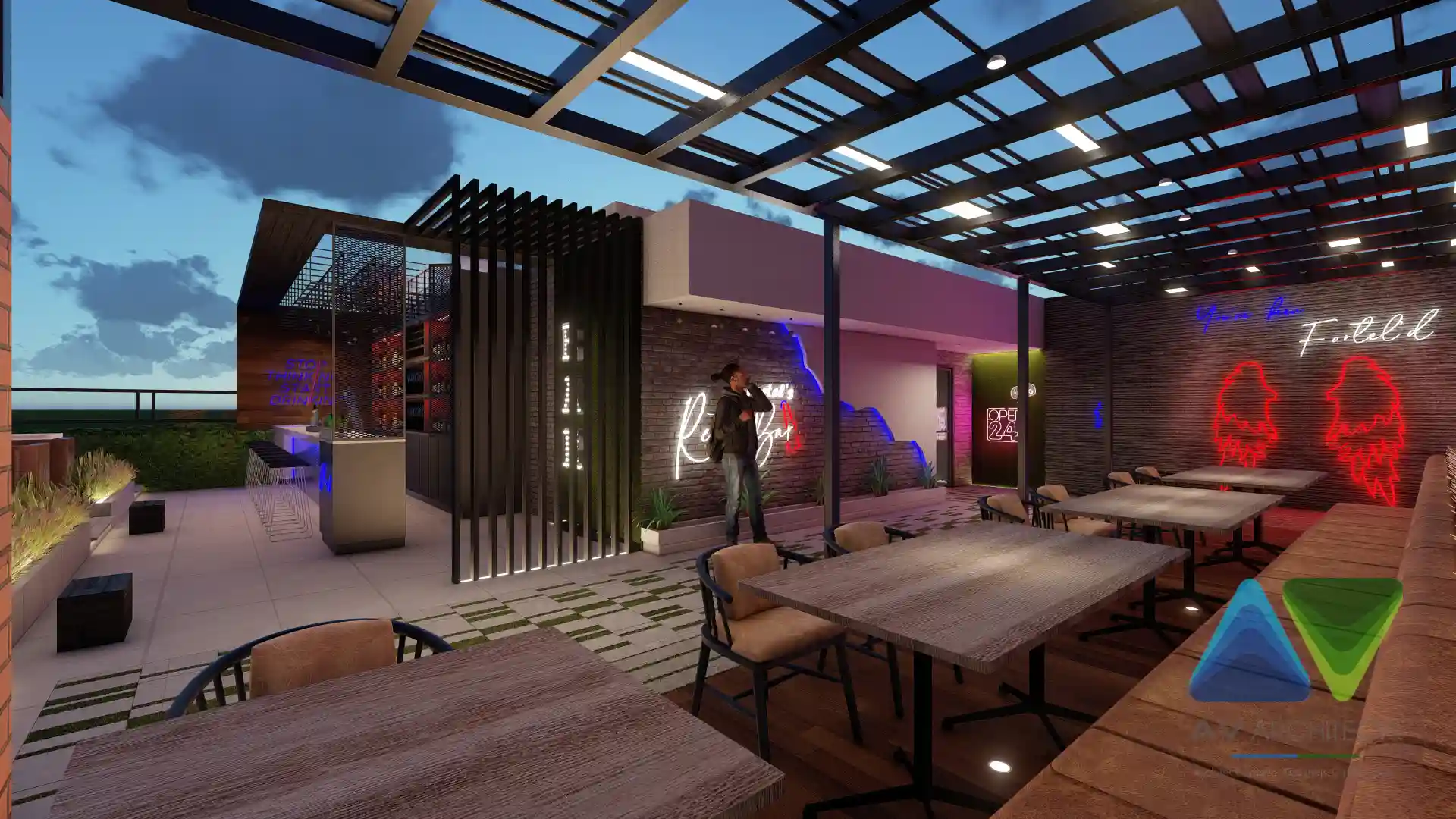 Fortal Rooftop Bar commercial Interior Project